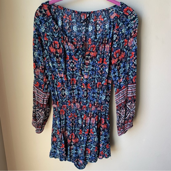 American Eagle Outfitters floral long sleeve viscose romper - Picture 1 of 5